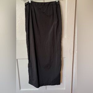 Vintage United Colors Of Benetton Black Long Skirt with Side Zippers at Ankles